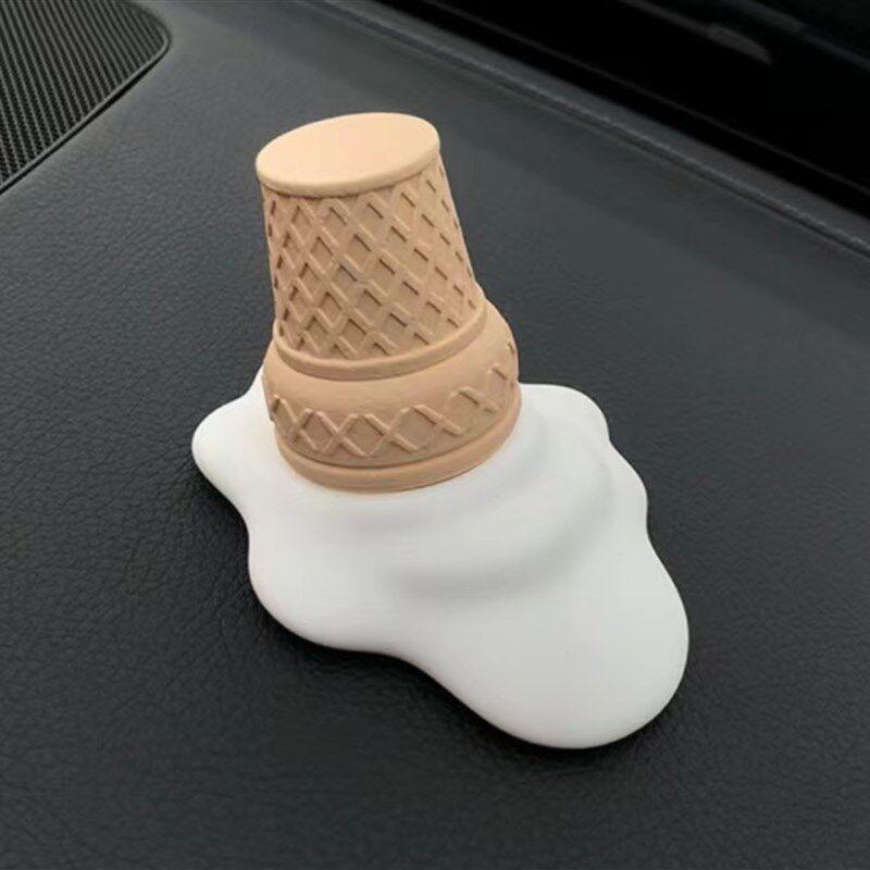 

Premium Aromatherapy Melting Cone Diffuser Stone Creative Decoration for Car, Cute Ice Cream Gift White