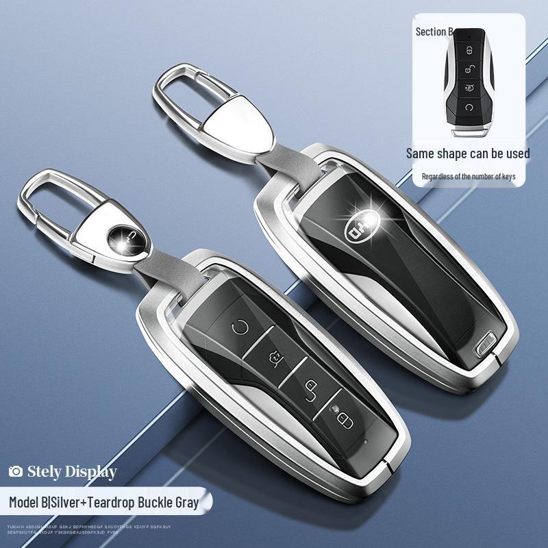 BYD Car Key Cover for Tang, Song, Qin, Yuan Pro/PLUS, Han DMI, E2 - Protective Shell with Buckle