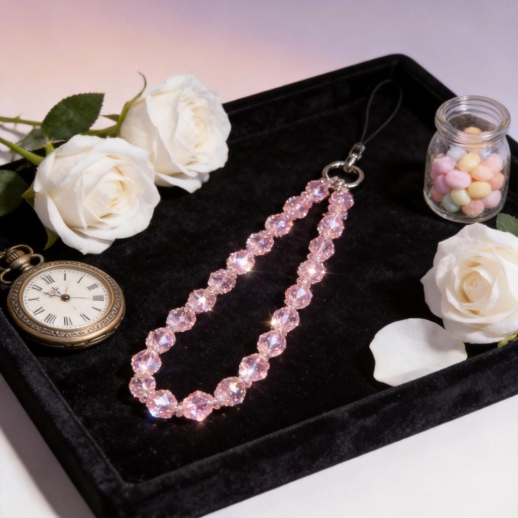 Elegant Crystal Star Phone Strap With Pvc Chain For Women And Men