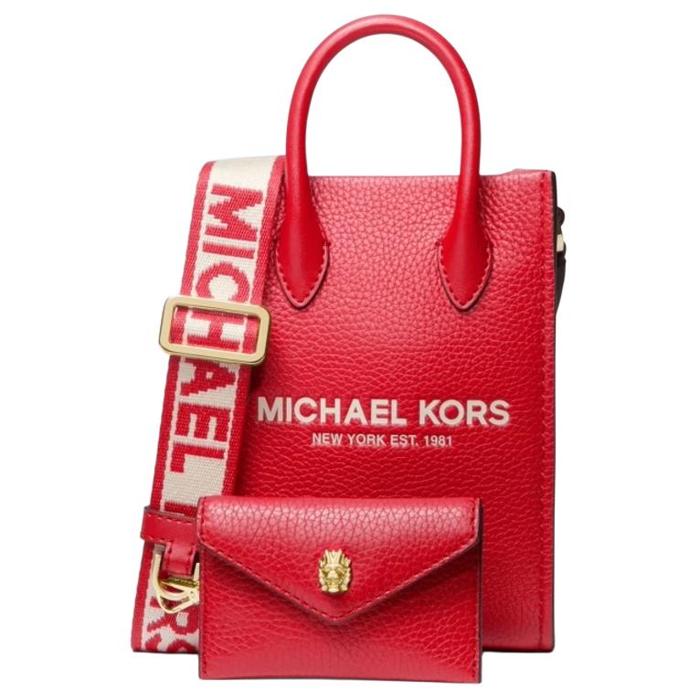 

Michael Kors MK Mirella Adjustable Wide Strap Leather Shoulder Tote Crossbody Bag Mini Women bags Bright-Red 35R4G7ZC1L-683 Bright Red