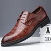 Fashion Men's Dress Shoes Genuine Leather Oxfords Lace-Up Black Brown Business Office Wedding Formal Shoe for Men Classic Italian Style