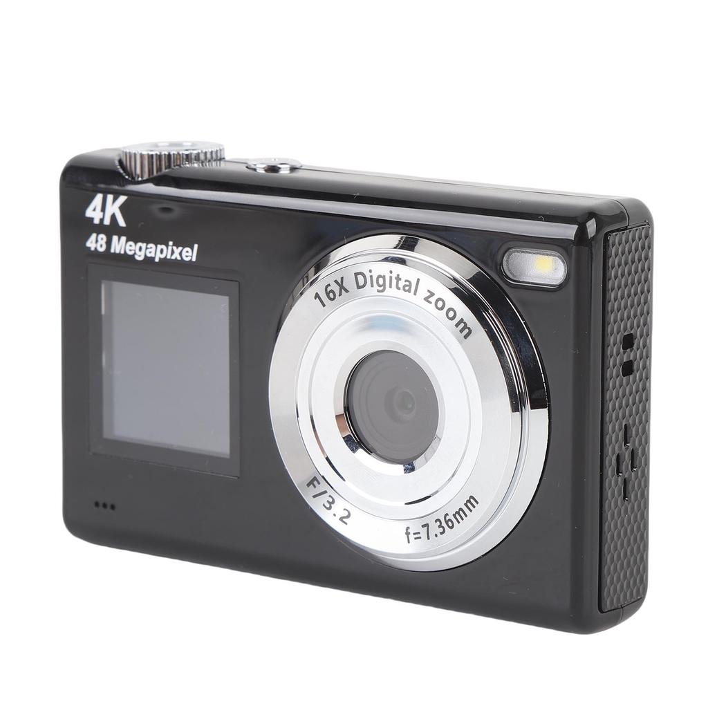 4K Digital Camera 48MP HD Dual Screen 16x Digital Zoom Auto  Selfie Camera for Photography Students Teens