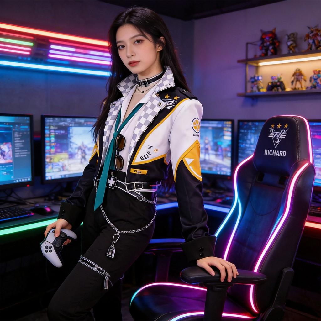 Identity V Knight Air Force Cosplay Attire With Breathable Polyester For Fan Events