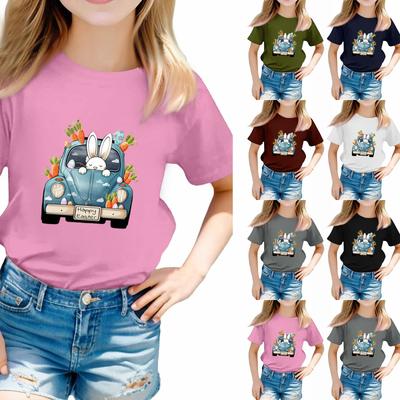 Camiseta infantil para meninos e meninas, camiseta de manga curta estampada para meninos e meninas