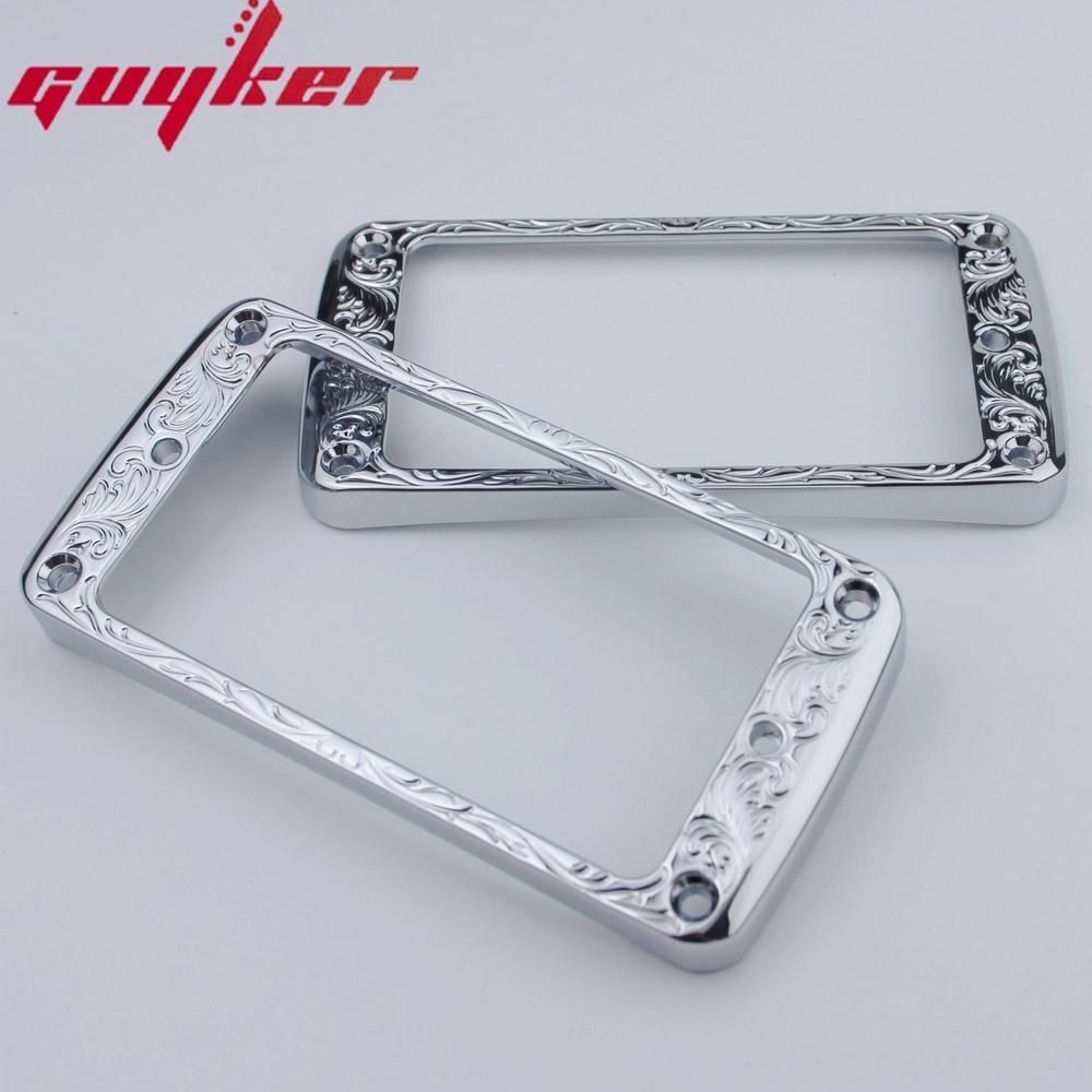 2Pcs Pickup Mounting Rings For Humbucker Metal Bridge And Neck Pickups Cover Frame Curved Set With Lp Electric Guitar