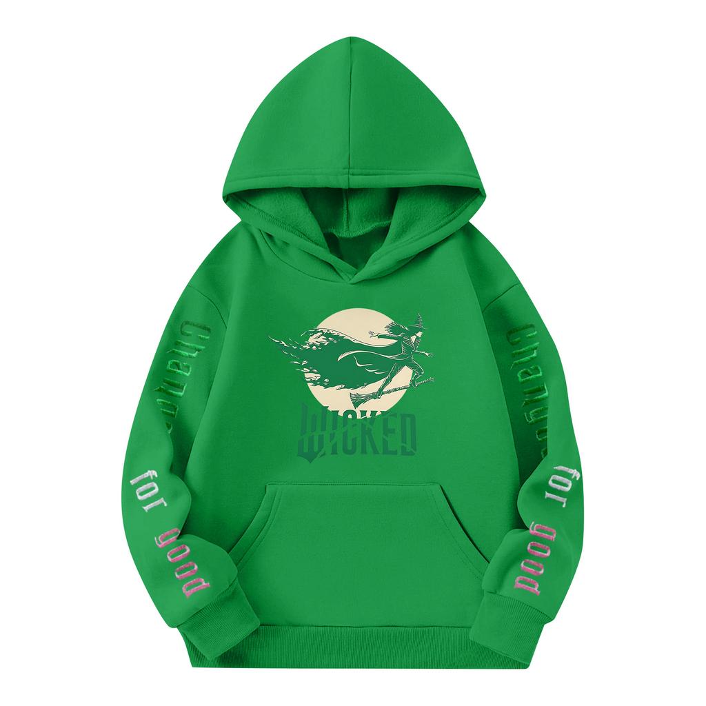 Dětská volná mikina s dlouhým rukávem a kapucí se stahovací šňůrkou a potiskem písmen