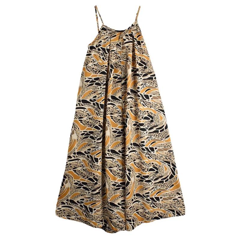 

XITAO Sleeveless Print Slimming Jumpsuits ZMY1228 One Size жёлтый