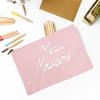 Merci Madame Print Pencil Bag Large Capacity School Stationery Supplies Storage Bags Travel Make Up Bag Year-end Gift for Madame
