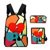 Fashion Novelty Luxury Bad Bunny 3D Print 3pcs/Set Pupil School Bags Laptop Daypack Backpack Inclined Shoulder Bag Pencil Case