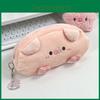 Japanese Inspired Plush Pig Pencil Case With Large Storage For Girls And Students