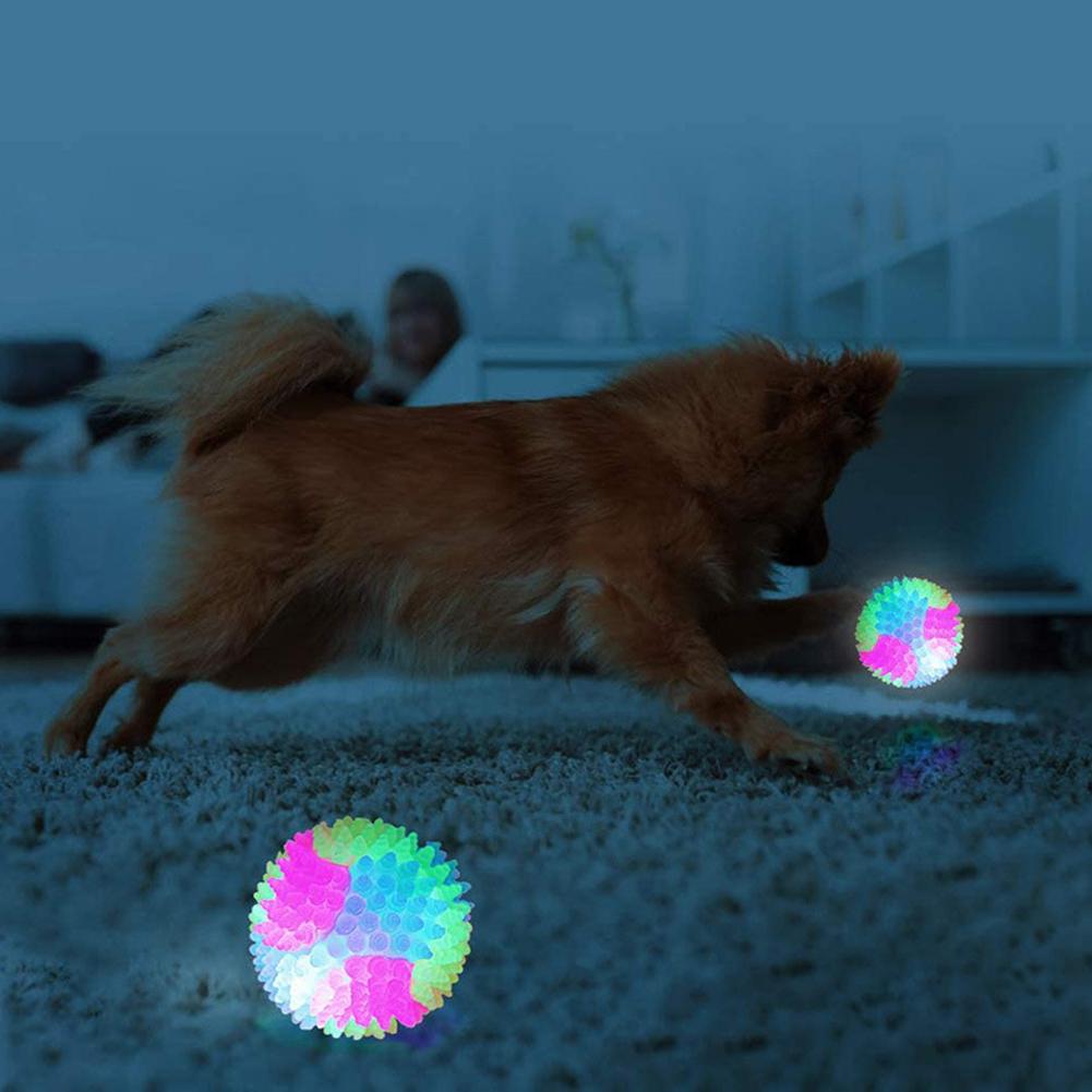 Juguete de Pelota Luminosa para Mascotas Pelota Elástica Intermitente LED para Cachorros Pelota de Color Luminoso Juguetes Interactivos Lanzar la Pelota Pelota para Perros