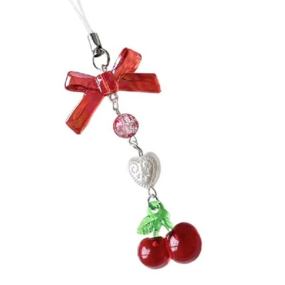 Key Chain Red Cherry Goblin Chain Aesthetic Strawberry Goblin Chain Bag Decoration Lanyards