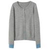 Sancai Plus Size Round Neck Knit Cardigan