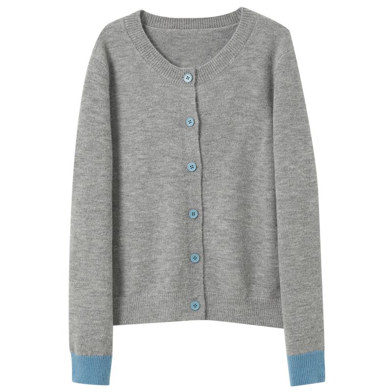 Sancai Plus Size Round Neck Knit Cardigan XL