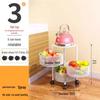Bieying Rotating 3-Tier Kitchen Storage Rack with Wheels