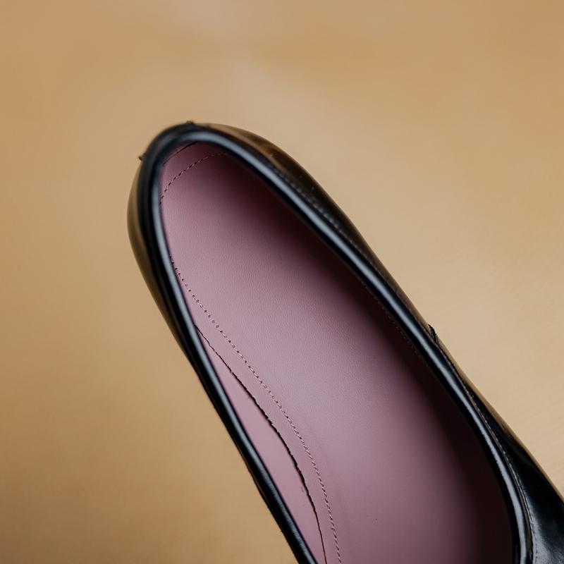 Módní dámské nové kožené ovčí kůže kulatá špička střední podpatek všestranné a pohodlné jelení kopyto líné korálky ležérní jednobotky