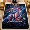 Flannel BlanketAtletico Madrid Warm Soft Throw Blanket for Indoor Sofa Bed Living Room Use