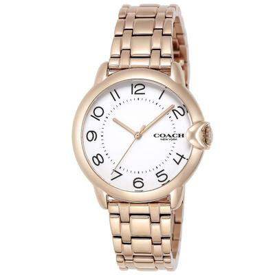 Zegarek ARDEN Biała tarcza Stal nierdzewna Kwarc 36MM Zegarek 14503598 Różowe złoto [Coach] Damski [Produkt]