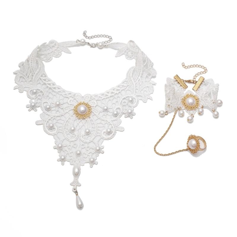 Elegant Lace Gothic Necklace with Blood Drop Pendant Women Choker Halloween Neck Chain Choker Retro Punk Accessories