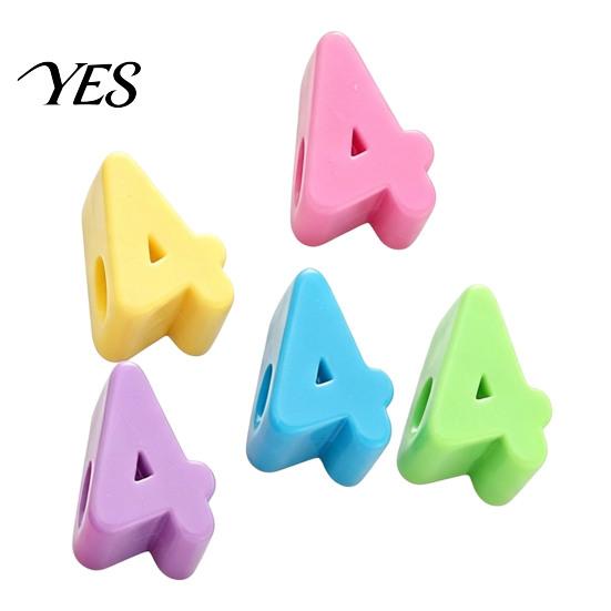 Large Hole Beads 5Pcs DIY Acrylic Bubble Number Beads, 0-9 Chunky Colorful Spacer for Crafting Projects