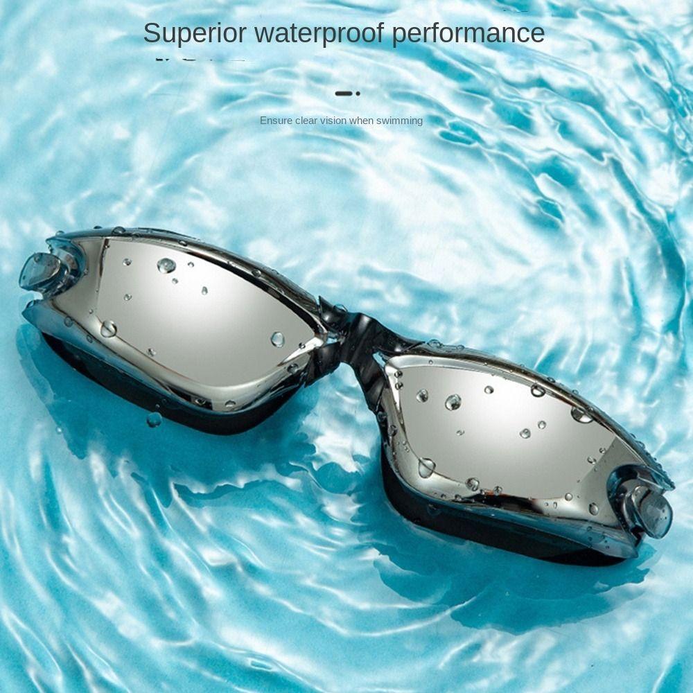 with Nose Clip, and Ear Plugs Silicone Swim Cap Anti-fog Diving Eyewear  Summer