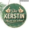 2D Flat Vintage Aluminum Wall Decorations in Various Sizes. Featuring A Fun German Caption An Aged Look, and A Double Thumbs-up Gesture, These Are