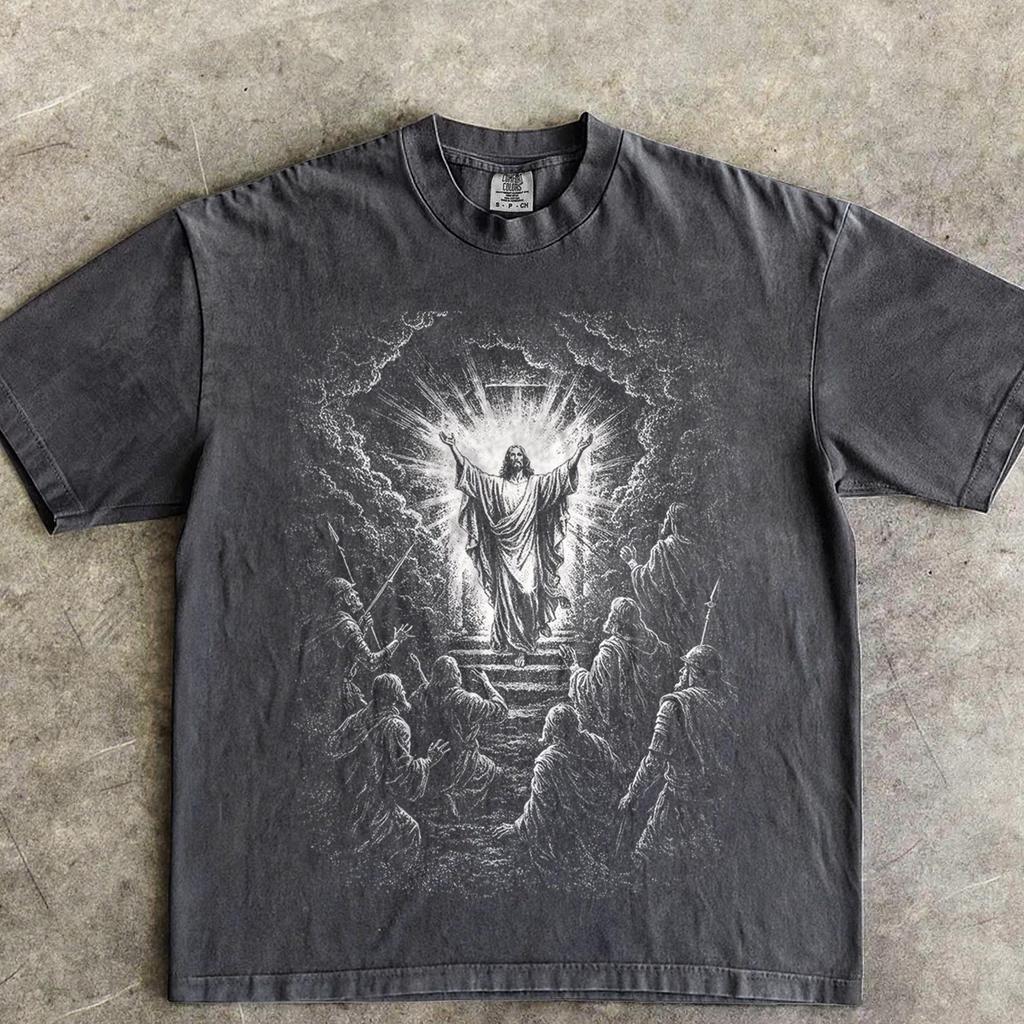 Resurrection Christ Gothic Shirt, Vintage Sacred Darkness Comfort Colors® T-Shirt, Biblical Art Tee