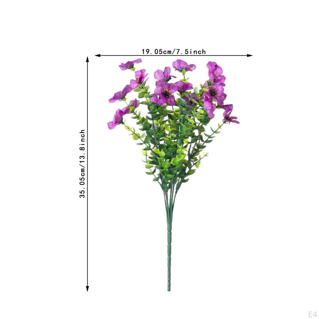 Artificial Violet Flower Bouquet Pick Fake Plant Faux Branch for Backyard