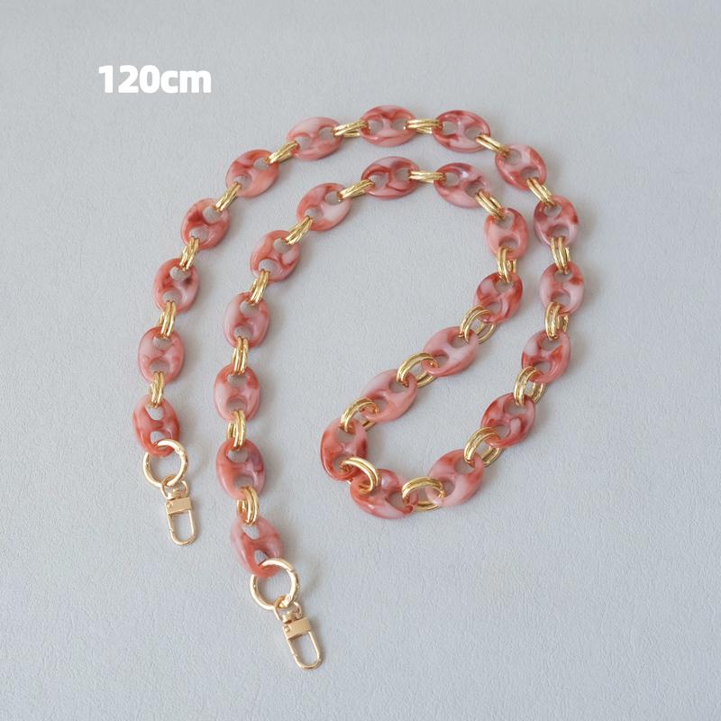 New Fashion Woman Bag Accessory Parts Leopard Candy Red Blue Acrylic Resin Metal Chain Strap Women Shoulder Crossbody Long Chain