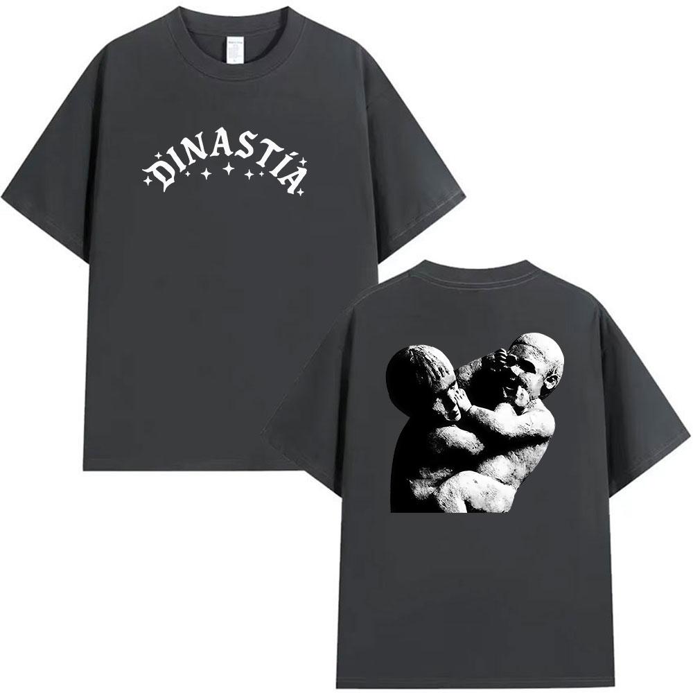 Peso Pluma Dinastia Tour 2026 Print  T Shirt Unisex's Hip Hop Pop Music Short Sleeve T-shirts Unisex 100% Cotton T-shirt Streetwear