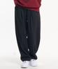 MOO Single-Pleat Balloon Wide Sweatpants - Black