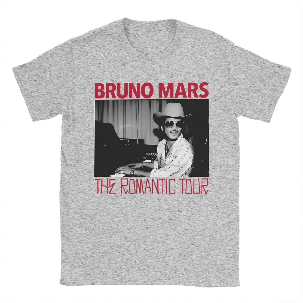 The Romantic Tour Bruno Mars 2026 T Shirt for Unisex Pure Cotton Novelty TShirt Round Collar Tees Short Sleeve Clothes Adult