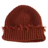 Trendy Ripped Knitted Hat Soft Unisex Streetwear Skull Hat Comfortable Winter for Street Fashion