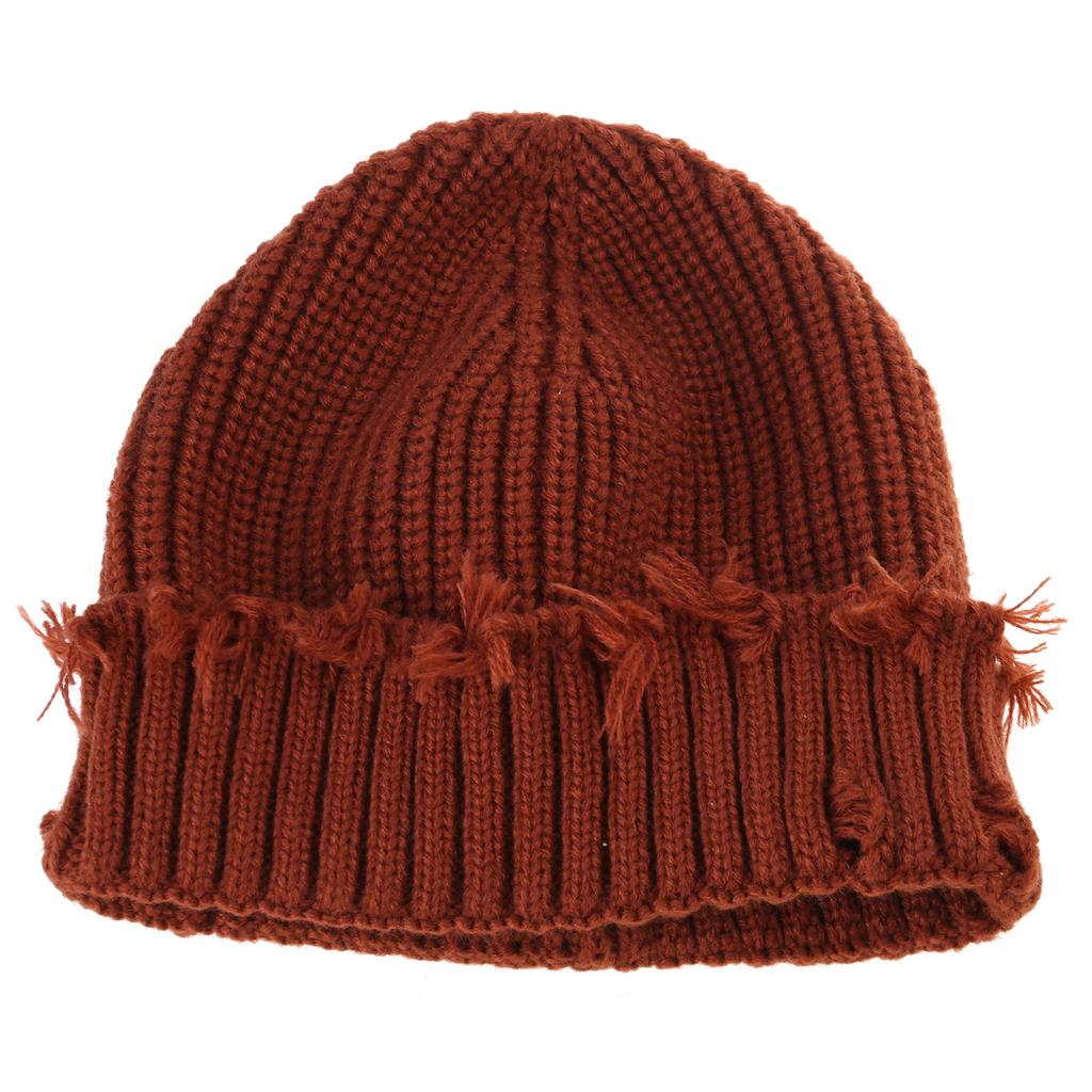 Trendy Ripped Knitted Hat Soft Unisex Streetwear Skull Hat Comfortable Winter for Street Fashion
