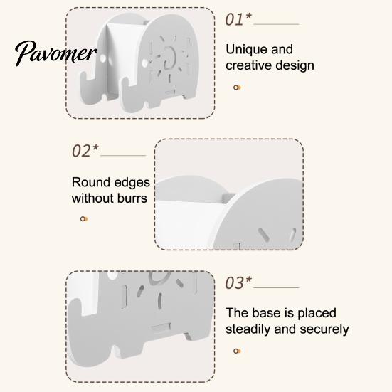 Wood-plastic Composite Organizer Elephant Pencil Holder, Creative Phone Stand, Practical Storage Box, Non-yellowing Pen Holder Desktop for Pens Makeup