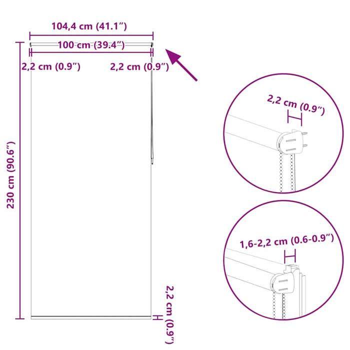 VidaXL Roller Blind Blackout 100x230 Cm Red Window Bedroom 240156