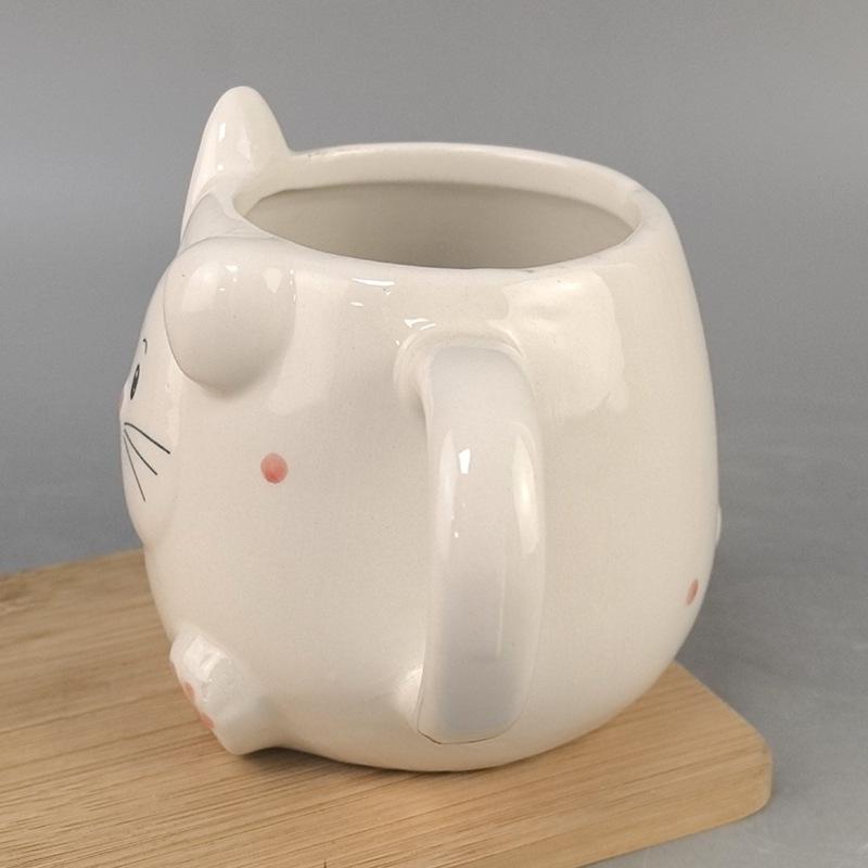 Ceramic Rabbit Mug Creative Ceramic Mug Cartoon Cute Three-dimensional Animal Mug Hand-painted Ceramic Drinking Cup