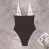 One-piece swimsuit women's new color matching fashionable conservative belly bikini beach swimsuit