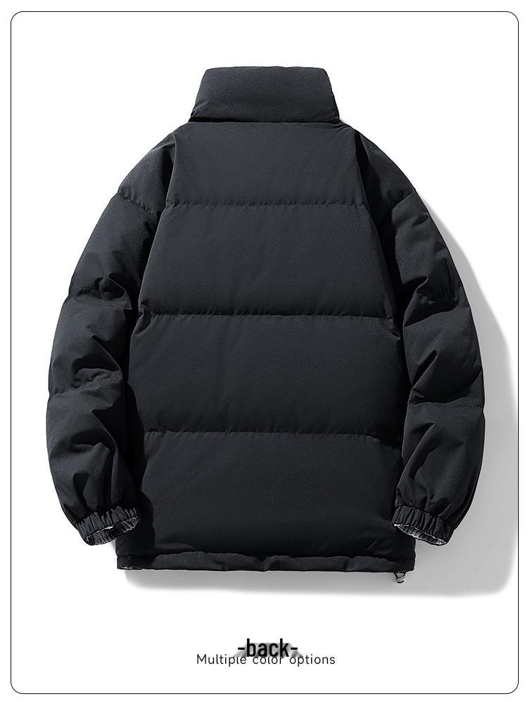 2025 Men's Water-Repellent Winter Down Jacket, Warm Stand Collar, Double-Sided Plaid Puffer