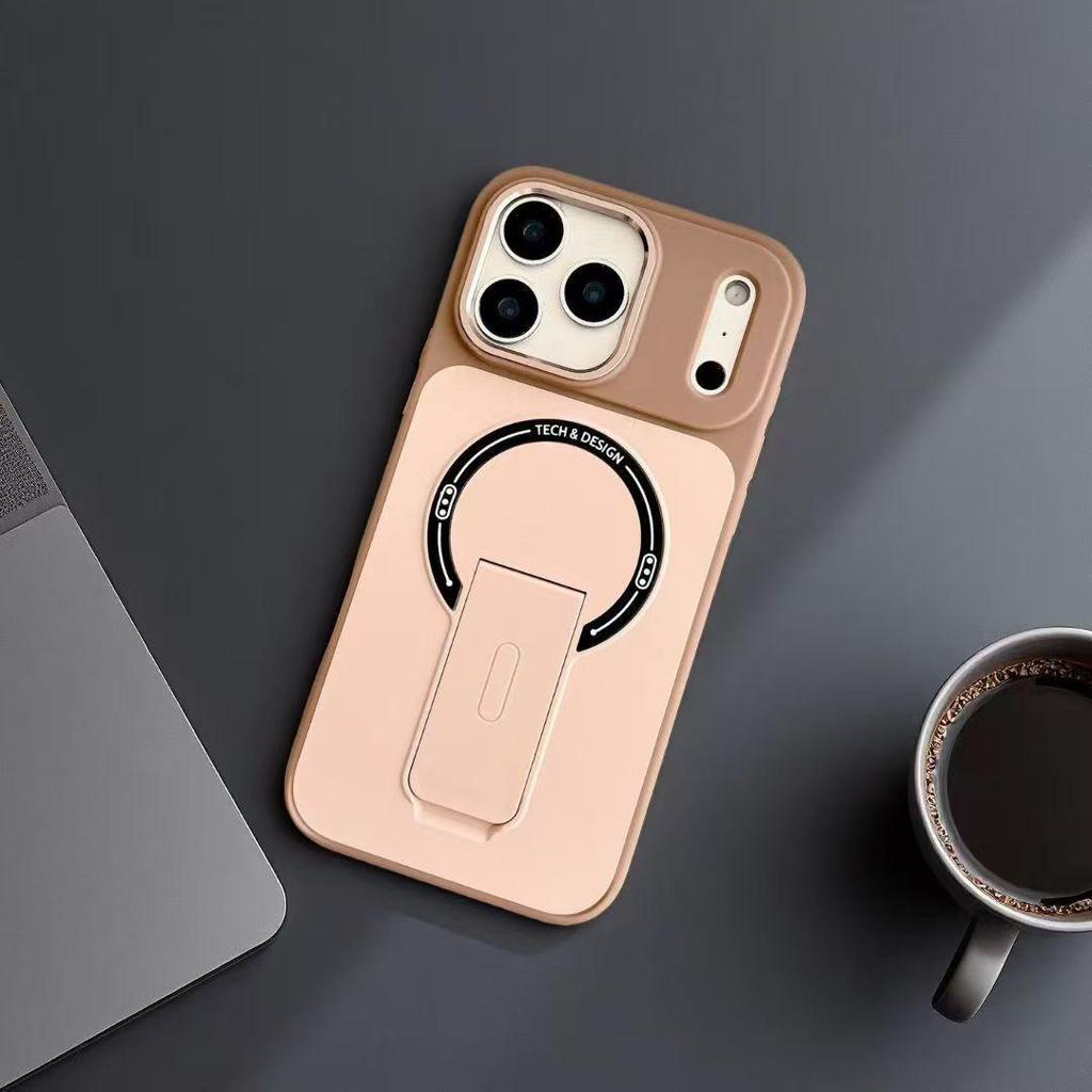 3D Invisible Magnetic Stand Case: Frosted, Drop-proof for Apple iPhone 16 & 17 ProMax