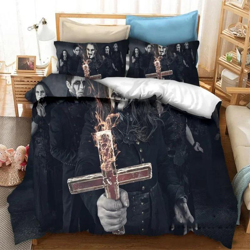 3D Printed Powerwolf Bedding Set Pillowcase Band Duvet Cover Double Twin Full Queen King Adult Kids Bedclothes Quilt Cover