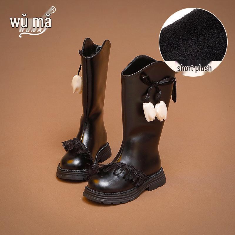 

Wuma Kids High-Top Winter Boots 2025, Velvet-Lined, for Little & Big Girls. Size 37, Length 23.0CM