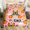 Bettdecke Retro Blumen Aquarell Gelb Floral Grüne Blätter Pflanze Bettdecke Und 2 K Bunter Stil Bettwäsche-Set