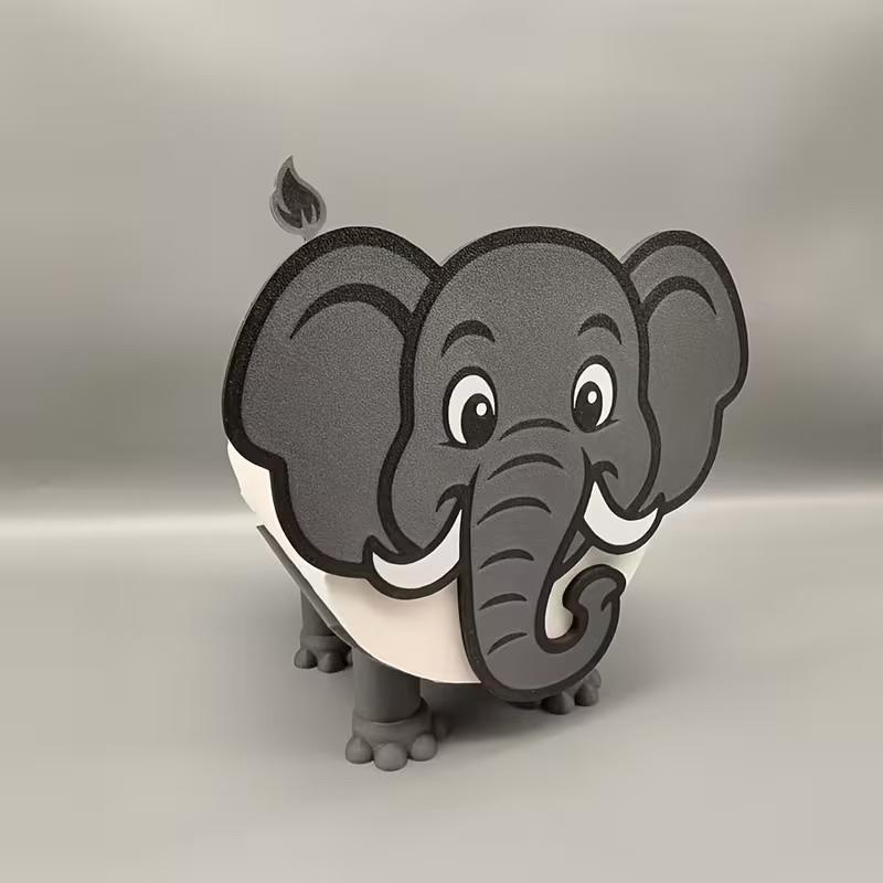 Cute Elephant Toilet Paper Holder Suitable For Tissue Roll Whimsical Animal Decor Toilet Paper Storage Container Home Decor