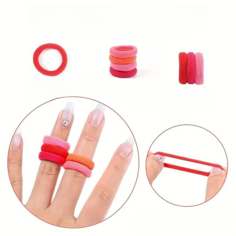 100 Pcs Girls Colorful Elastic Hair Bands Ponytail Hold Hair Tie Rubber Bands Scrunchie Hair Accessories Bands for Girls