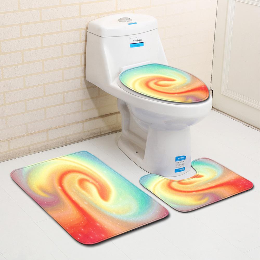Creative Door Mat Bathroom Toilet Three-Piece Floor Mat Bedroom Living Room Sand Carpet