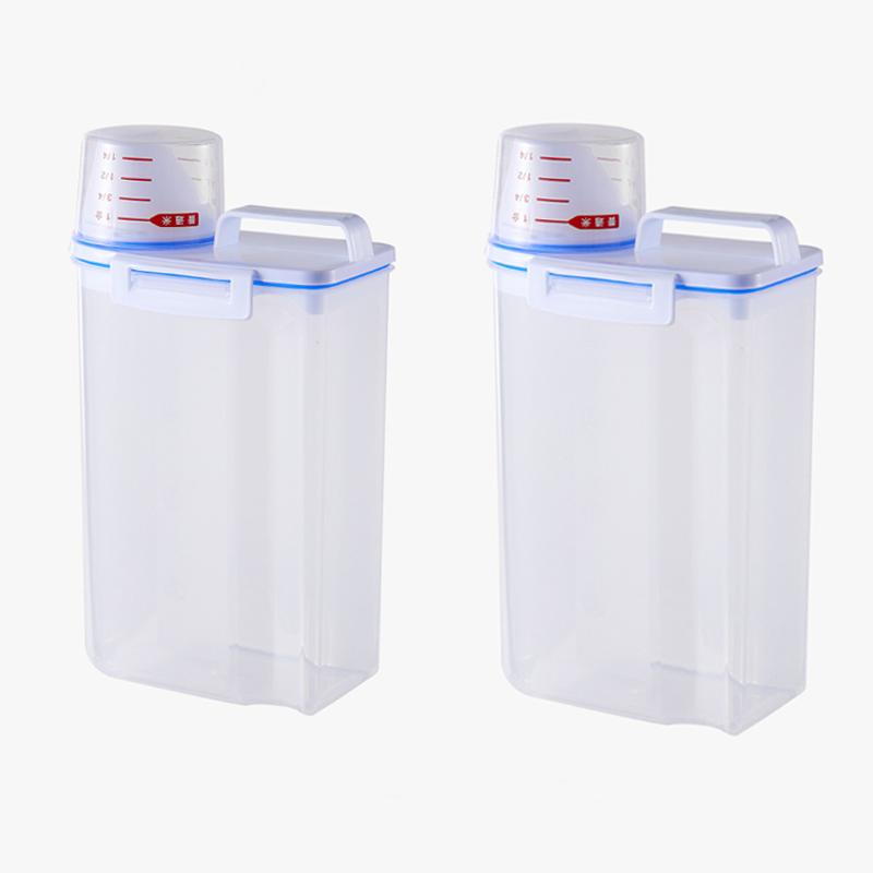 2L Sealed transparent grain storage tank with measuring cup,essential for moisture,insectand dust prevention in the kitchen