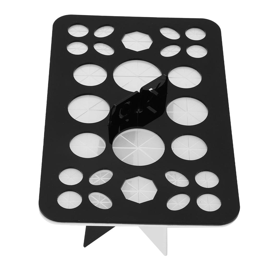Nail Art Brush Holder Stand Acrylic 26 Holes Nail Art Brush Rack for School Office Home Store Black White