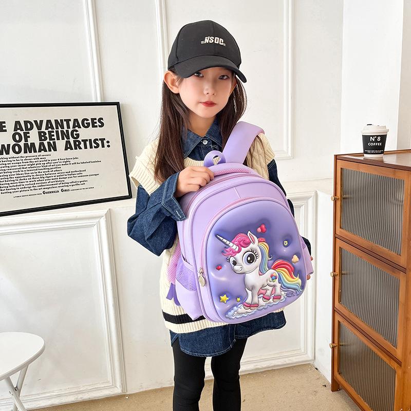 Kindergarten Boys And Girls Backpack Cartoon Animation Cute Children'S Backpack Medium And Large Class Hard Shell Schoolbag Tide