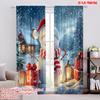 2pcs,2D Plane Printing Popular Curtains Christmas Snowman Winter Holiday Gifts (3) Durable 100% Polyester Fabric (without Rod)